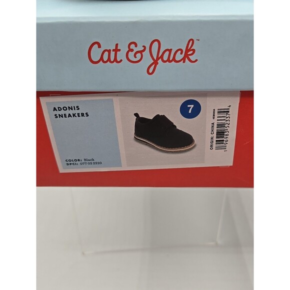 Toddler Adonis Derby Shoes Black- Cat & Jack Size 7 New With Box - Picture 2 of 7